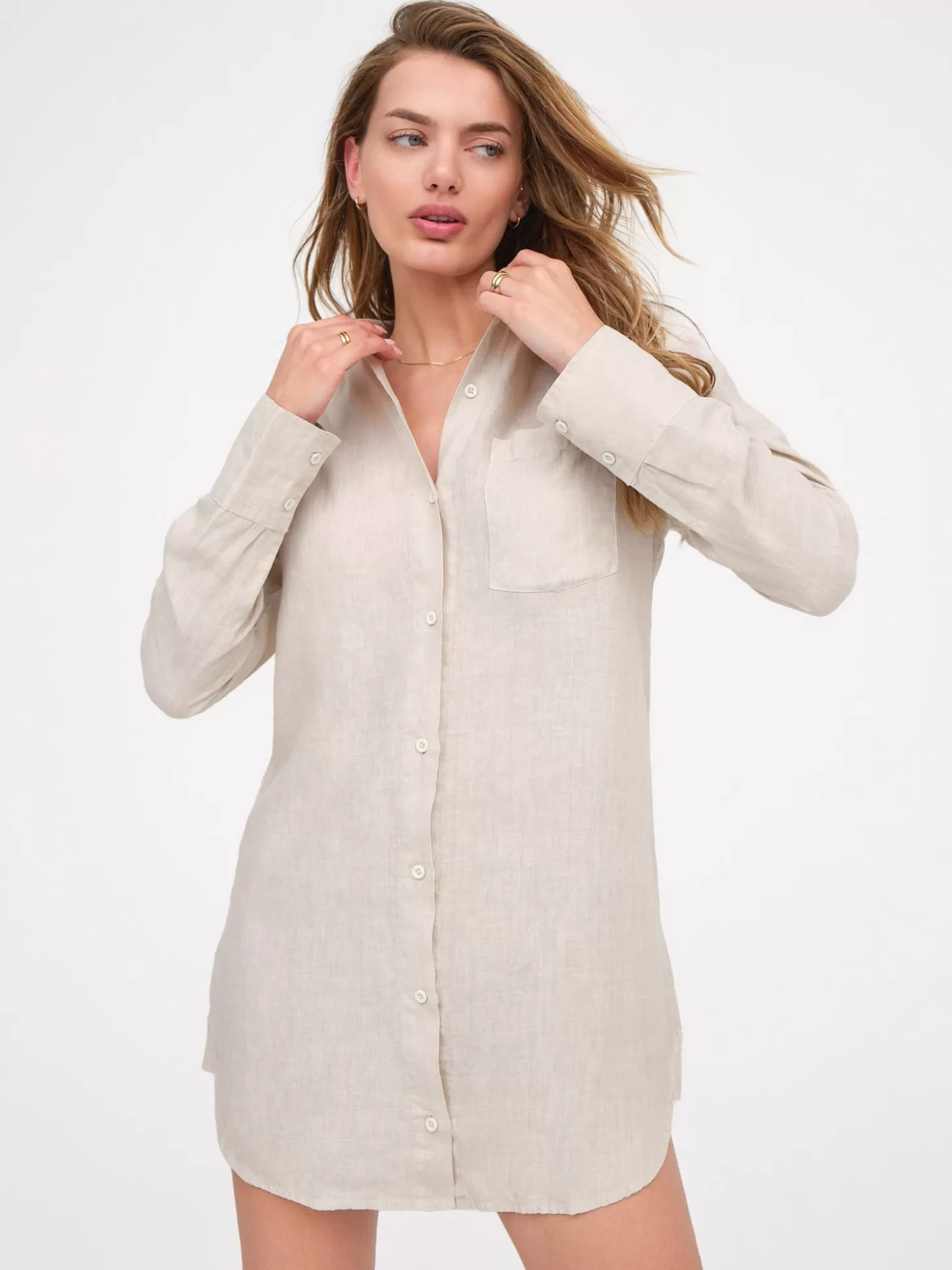 Women MATE the Label Linen Shirt Dress