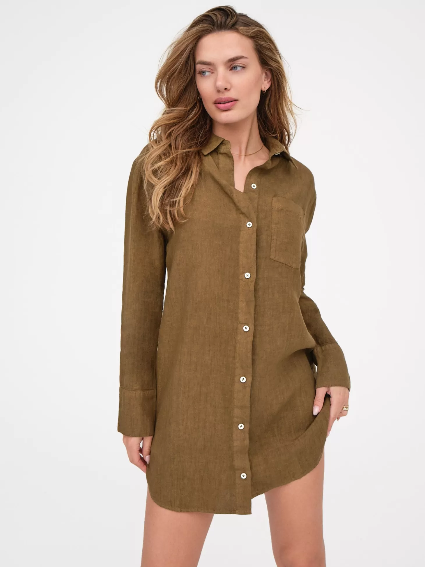 Women MATE the Label Linen Shirt Dress