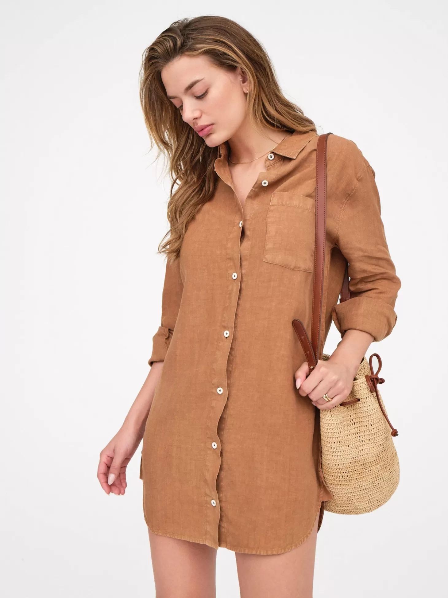 Women MATE the Label Linen Shirt Dress