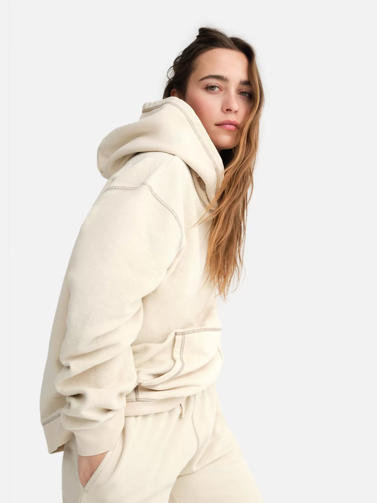 Women MATE the Label Organic Fleece Oversized Contrast Hoodie