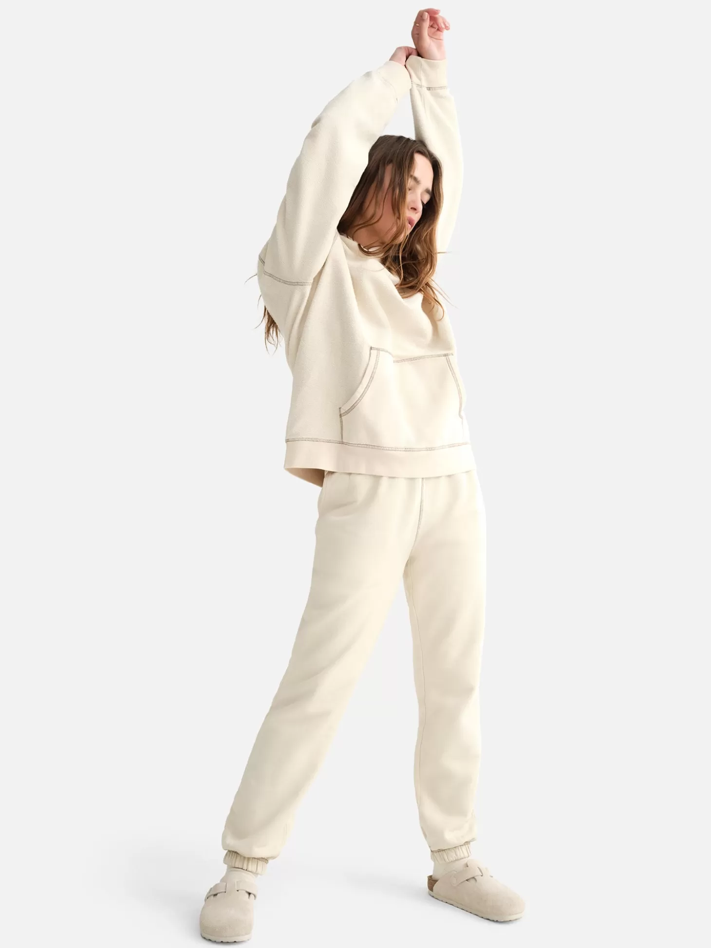 Women MATE the Label Organic Fleece Relaxed Pocket Contrast Sweatpant