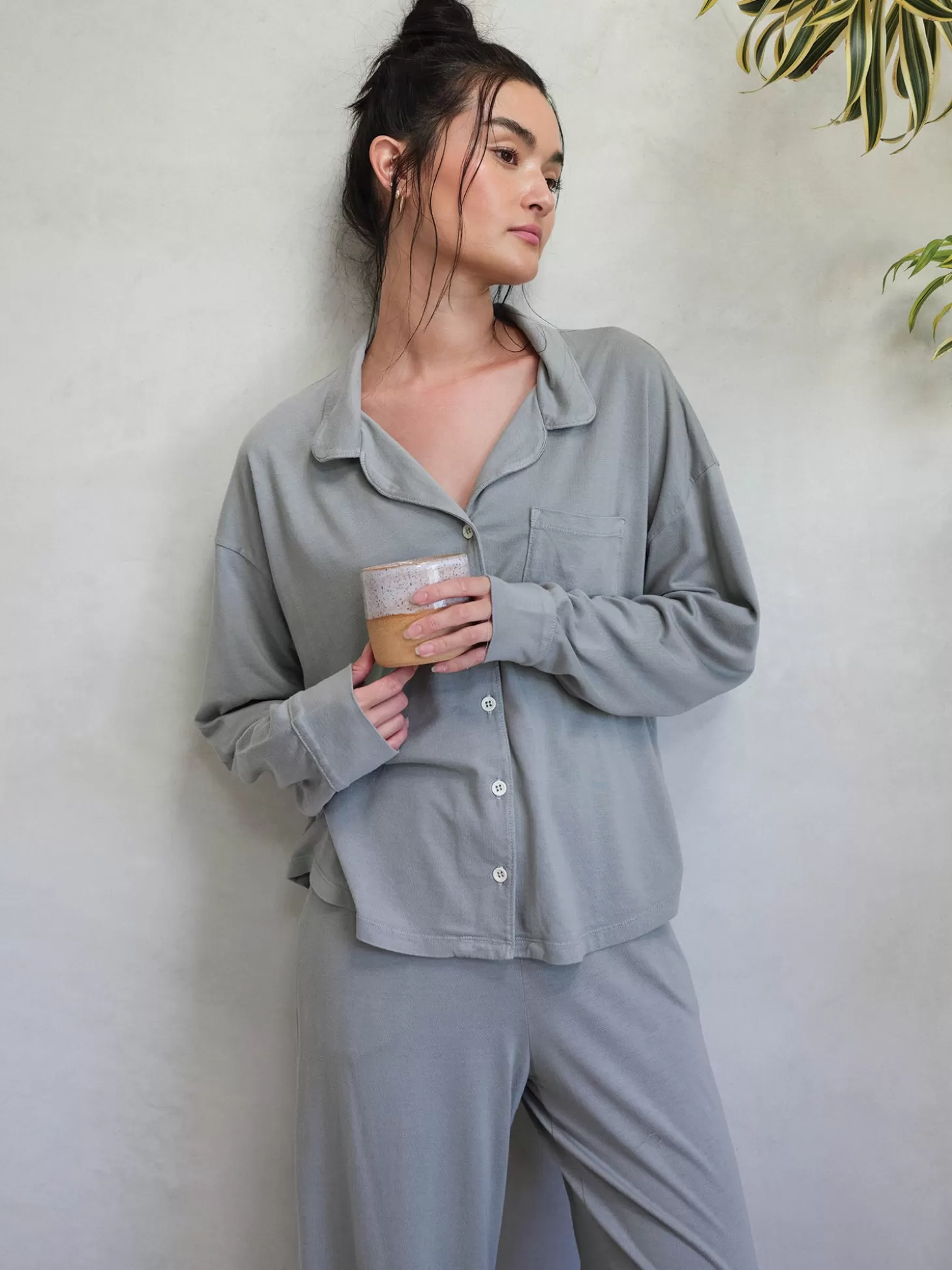 Women MATE the Label Tencel Button Down Sleep Shirt