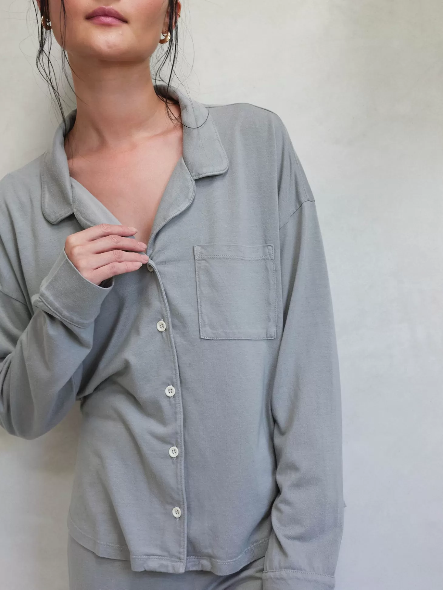 Women MATE the Label Tencel Button Down Sleep Shirt