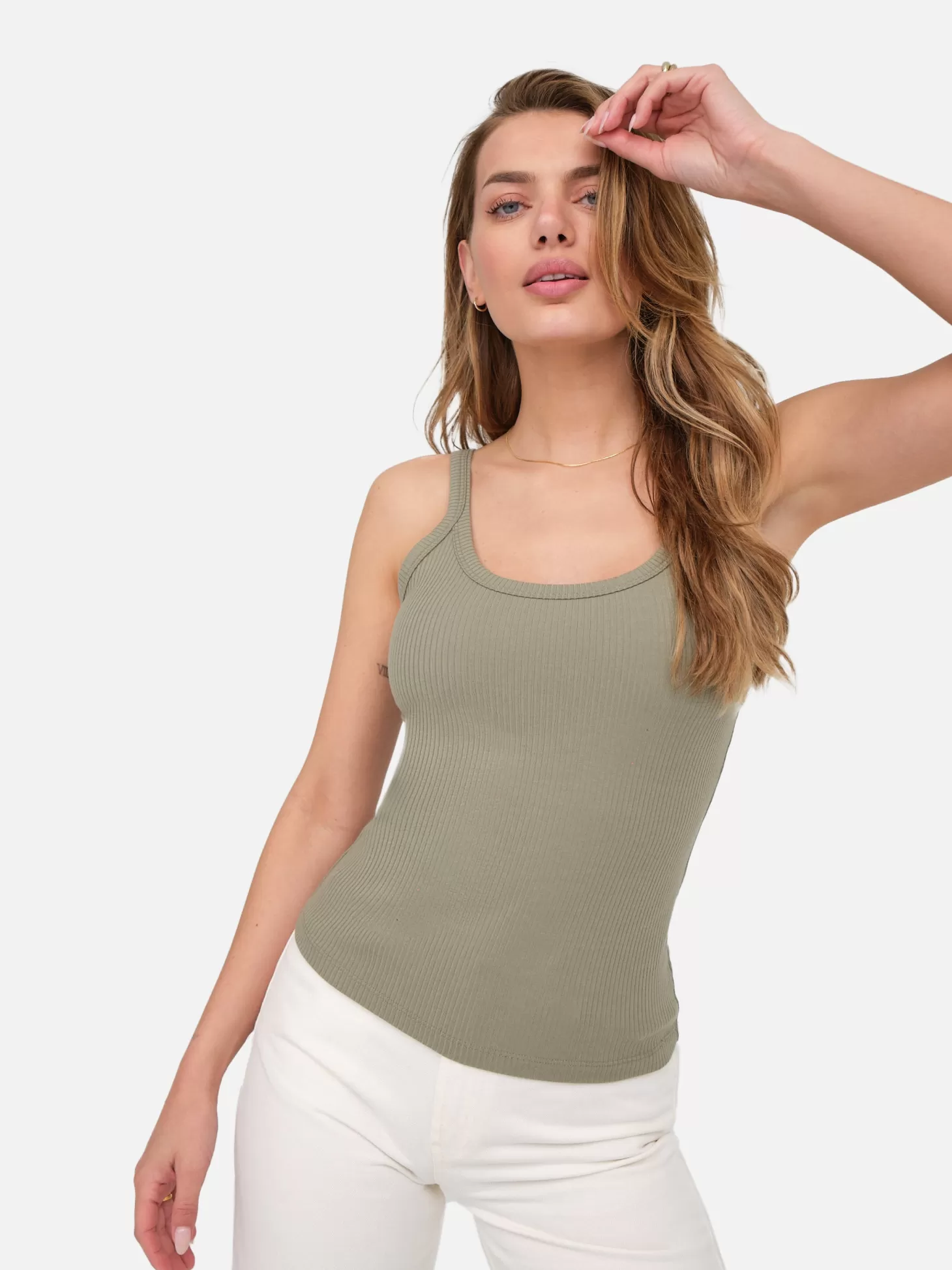 Women MATE the Label Tencel Rib Scoop Tank